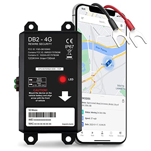 GPS Tracker for Vehicles – DB2 Hard-Wired Tracking Device, Optimal for Personal and Business Use, 24/7 Real-Time Location Monitoring for Car, Truck, Van US and Worldwide
