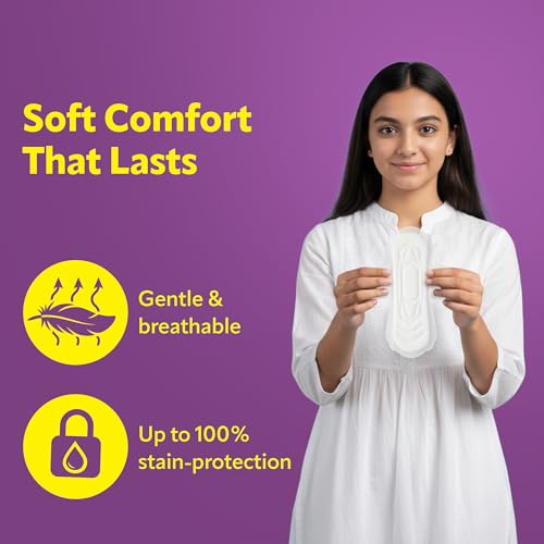 Image of Evereve Comfort Sanitary Pads for Women, XL 280mm, 16 Pads, Thick Soft Fabric, Breathable Rash Free-Wear, Deep Absorption, Long Lasting Comfort, All Day Freshness, Best for Day Use