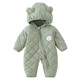 [HAYAHARU] 赤ちゃん ロンパース ベビー オーバーオール ジャンプスーツ ベビー服 暖かい 可愛い クマ耳 秋冬 防寒対策 女の子 男の子 出産祝い プレゼント