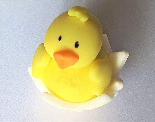 Cute Edible 3D Hatching Baby Chick Cake Topper Icing, Sugar Fondant for Baby Showers, Easter Cakes, Cupcakes,Easter Eggs,Easter Gifts, Treats, Sweets