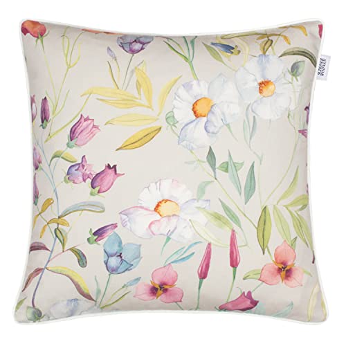 Funda de cojín Fiori - Funda de cojín 45 x 45 - Cojín decorativo arena - Funda de cojín sin relleno - Cojín de sofá con cremallera - lavable Cover