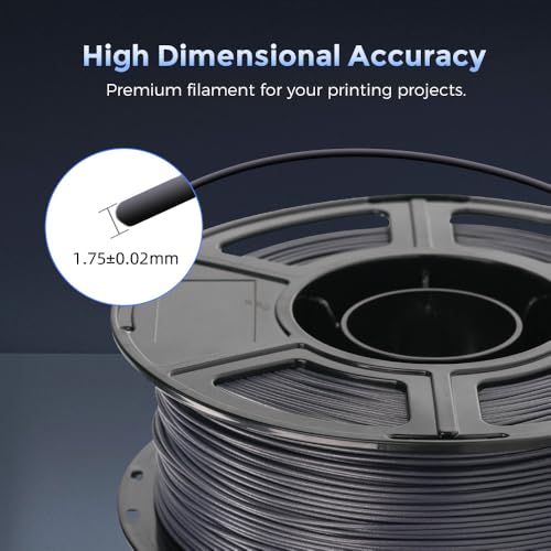Image of FLASHFORGE Carbon Fiber PETG Filament 1.75mm, Carbon Fiber PETG 3D Printer Filament, 1KG Spool Dimensional Accuracy + /- 0.02mm, Lightweight & Heat-Resistant & Moisture Free (Volcanic Rock Gray)