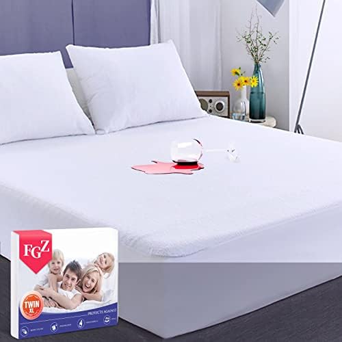 Extra Long Twin Mattress Protector Twin XL Waterproof Mattress Cover Matressprotector Washable Noiseless Premium Soft Cotton Terry Vinyl-Free for Pets Kids Adults 39" x 80"
