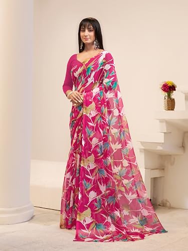 Image of Garden Vareli Floral Print Nara Chiffon Saree 73475