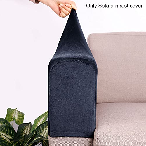 Pxrje 1Pair Sofa Armrest Cover,Couch Protector Elastic Stretch Furniture Accessories Removable For Sofa Couch Chair Recliner.(Navy) #TOP3