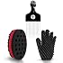 Hair Sponge Set - Magic Hair Twist Sponge Brush Curl Sponge Glove(Right) with 1 Metal Hair Pick for Twist Curl Dreads Locking Afros Coils(3 Pack)
