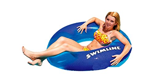 Swimline XL Jumbo Blue Pool Ring – Inflatable Lounge Float with Fun Design for Adults & Teens – Durable Vinyl Ring for Pool, Lake, or Beach – Easy to Inflate and Store