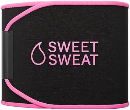 Sports Research Waist Trimmer Pack - Sweet Sweat Waist Trimmer (Black/Pink, Large) + Unscented 'Workout Enhancer' Gel 13.5oz Jar