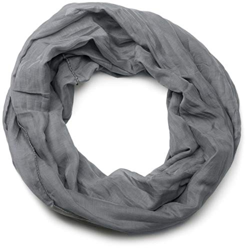 styleBREAKER leichter unifarbener Loop Schlauchschal | Sommerschal aus fließendem Material | Seidiges Halstuch für Damen & Herren | Weich, Luftig & Modisch | 77 x 46 cm,...