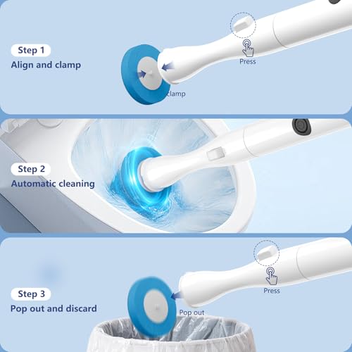 Image of 36PCS Disposable Electric Toilet Brush Heads, Toilet Cleaner Refill Pads, 3 Layer Sponge Brush with Cleaner, Wand Refills for SAKAKI Electric Toilet Cleaning Brush(Machine Not Included)