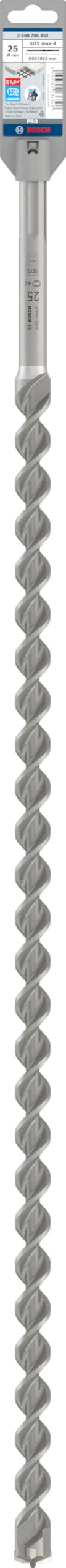Bosch 1x Foret PRO SDS max-4 (pour Béton armé, Bloc de construction en béton, Ø 25,00 mm, Professional Accessoire Marteau burineur)