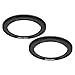 PATIKIL 46mm-55mm Metal Step Up Ring, 2 Pack Camera Lens Filter Adapter Ring Aluminum Filter Adapter Ring for Camera Lenses Hood, Black