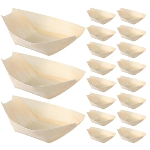 Platos desechables de madera para sushi 250 piezas miniatura 1