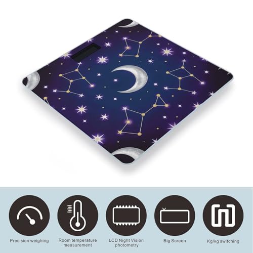 Báscula digital de baño con patrón celestial miniatura 3