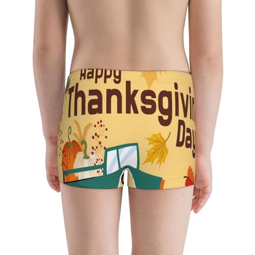 Boys' Cotton Boxer Brief Soft Underwear-Happy Thanksgiving Day3