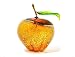Murano Glass Hand Blown Amber Apple, Made in Italy