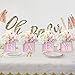 Acmee 4 Set Baby Shower Centerpieces for Tables - 6 inch Wooden Boxes with Baby Letters Rustic Cube Planter Wood Blocks for Gender Reveal Party Favor (Pink)