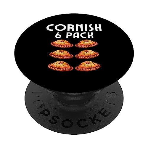 Funny Cornish Pasty Pun / Cornwall Souvenir / Cornish Pasty PopSockets Swappable PopGrip, Black