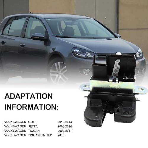 Image of HiSport Trunk Latch Tailgate Lock 5M0827505E - Trunk Latch Actuator Compatible with 2010-2014 Volkswagen Jetta Sportwagen 2008-2017 - Replace 5M0827505B