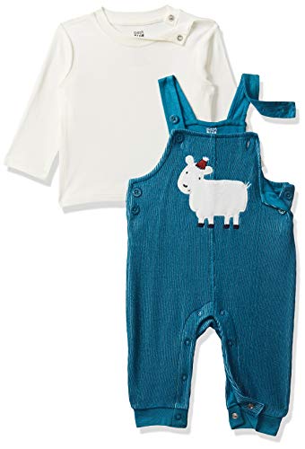 Image of miniklub Boys Red Solid T-Shirt With Dungarees
