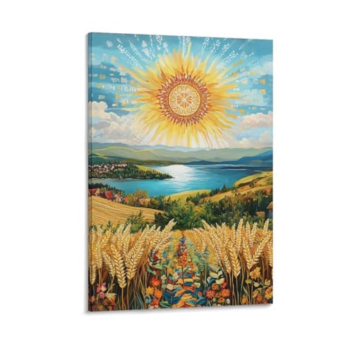 Impression sur toile champ de blé de qualité supérieure pour décoration murale