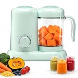 Robot Cuiseur Mixeur pour Bébés, Mixeur bébé Multifonctions avec Panier Vapeur Lame en acier Inoxydable 304 pour la Préparation de Purées Maison et de Fruits pour Bébé, Sans BPA