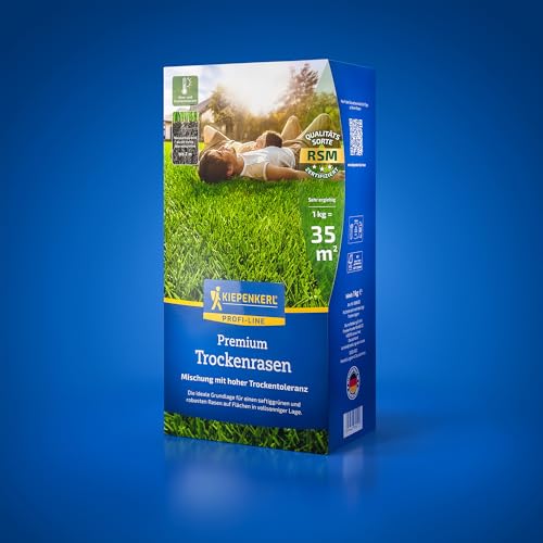 Kiepenkerl Profi-Line Trockenrasen Sunny Green 1089022 - für trockene Standorte - hohe Keimkraft - tiefe Wurzelbildung - schnelle Keimung - Rasensamen, Saatgut