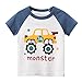 Camisetas de Cuello Redondo de Manga Corta con Estampado de Coches para niños pequeños y bebés, Camisetas, Ropa para niños Sacos Boxeo Suelo (Blue, 2-3 Years)