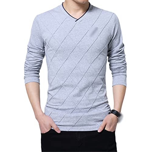 T-shirt col en V homme gris plissé parfait pour vos sorties décontractées