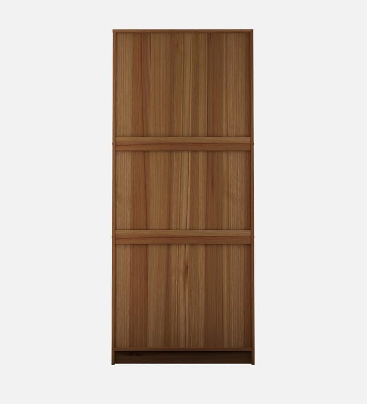 Image of Lara Multipurpose 2-Door Wardrobe | Engineered Wood | Spacious Shelves & Hanging Rail | Lyon Teak & White Finish | Durable & Space-Saving | Easy Knock-Down Assembly
