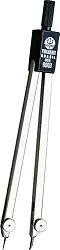 Compasso Técnico Simples Para Grafite e Ponta Seca, Trident, 9003, Cromo Fosco, Traça Circunferências de Até 42 cm