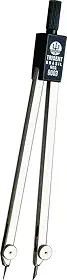 Compasso Técnico Simples Para Grafite e Ponta Seca, Trident, 9003, Cromo Fosco, Traça Circunferências de Até 42 cm