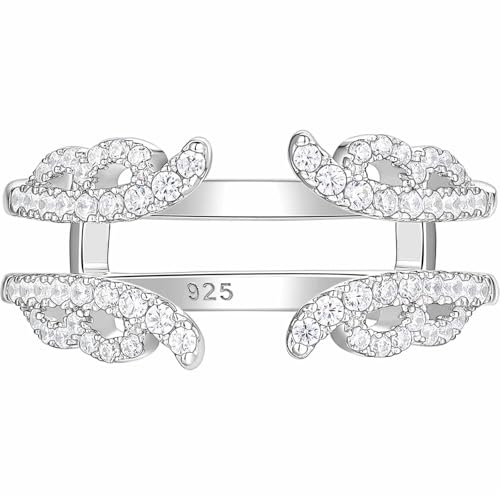 Blongme Ring Enhancer for Engagement Rings Vintage Guard Wrap Wedding Band for Women 925 Sterling...