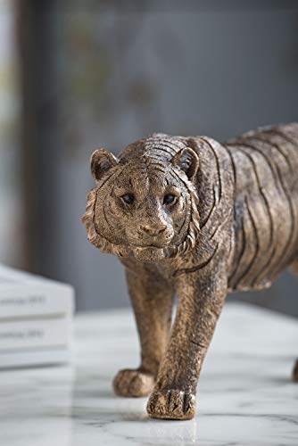 Escultura Decorativa Tigre Andando Dorado Antiguo 11.4 in miniatura 5