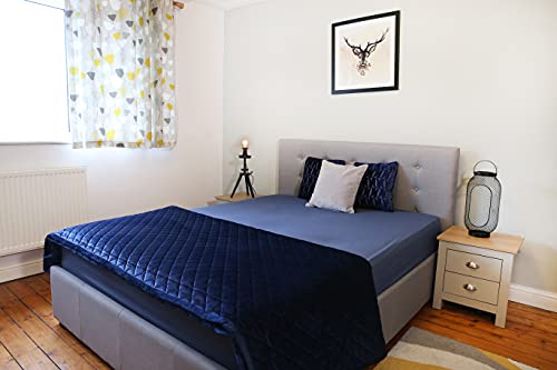 Soroor Bedding & Linen, Microfiber Single Fitted Sheet, Navy Deep Pocket 12 inch Bed Sheet - Image 2