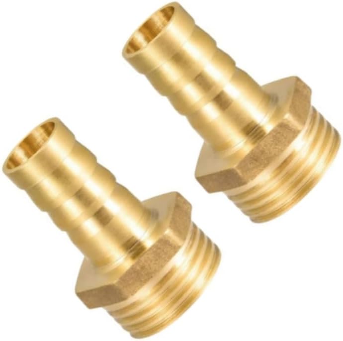 Brass Hose Barb Fitting,Adapter,Standard 3/4" npt to1/2"barb 2 Pcs for connecting a hose to a male threaded connection of a different diameter