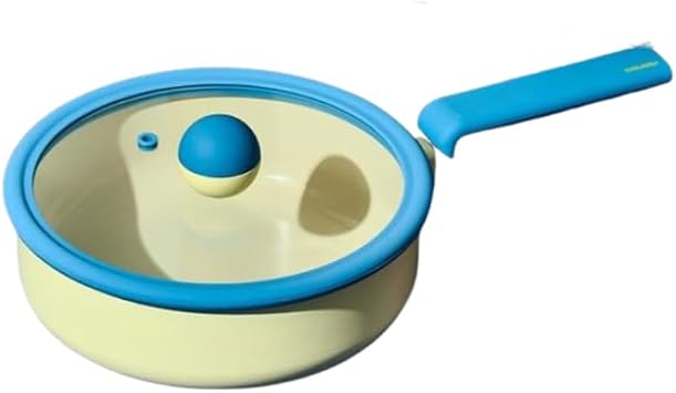 Danish Forged 9.5" Frying Pan with Glass Lid, Kitchen Nonstick Ceramic Coating Tamagoyaki Skillet with Handle, Induction Compatible Cookware, Made in Korea 9.5" / 24cm