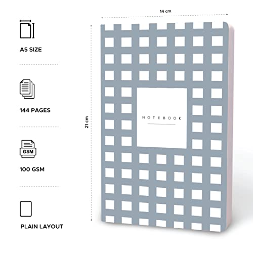 Image of Factor Notes 100 GSM A5 Notebook: Plain | 144 Pages (Ash Grid)