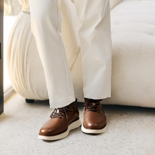 Bruno Marc Men's MaxFlex Fashion Dress Sneakers Oxfords Classic Casual Shoes,Size 10.5,Brown/White,SBOX2318M,Size 10.5,Brown/White,SBOX2318M