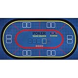 Mondo Tessuti - Tapis de jeu - Texas Hold'em Poker Black Jack Roulette - Haute Qualité Made in Italy (Poker Bleu)