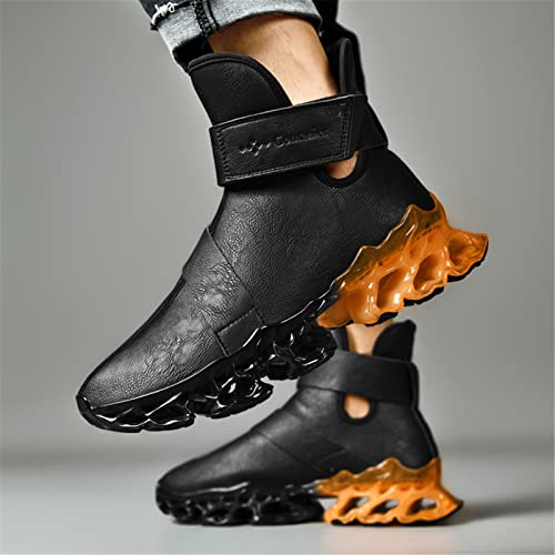 Sanearde Men's Running Shoes Fashion Blade Type Non Slip Durable Athletic Tennis Walking Sneakers Hip Hop Black Gradient Size 9.5 #TOP2