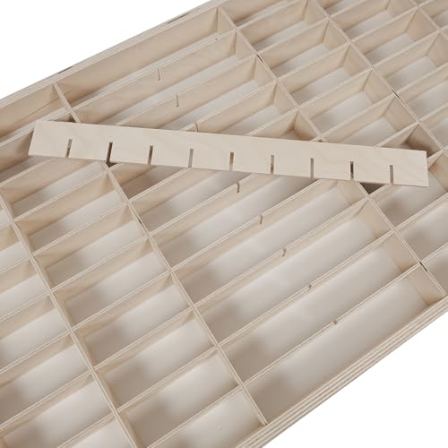 Dekoralove HOLZORGANISATOR 80X40CM für Schubladen kompatibel für 1:64 Autos Schmuck Holz Aufbewahrungsfächer weiße Regalrückwände