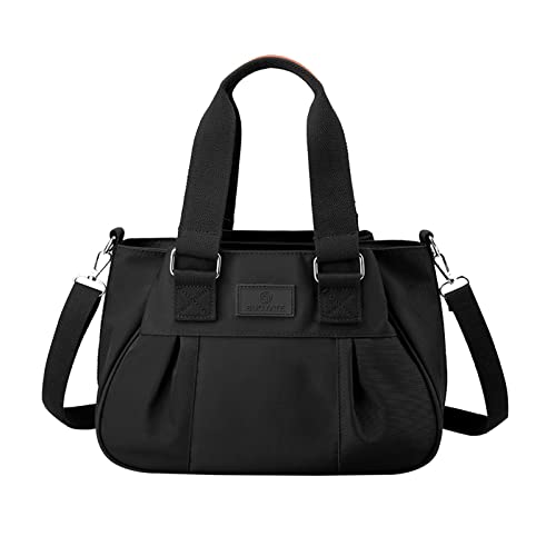 Sac à bandoulière en toile pour femme grand format noir multi-poches