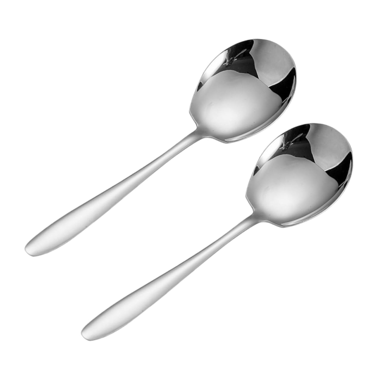 KICHOUSE Large Stainless Steel Serving Spoon Set 2pcs Buffet Soup Spoon Metal Dinner Utensils for Restaurant Kitchen