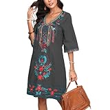 Photo Gallery vakakado abito da donna con scollo a v elegante ricamo abito a 3/4 maniche casual bohemian hippie abito folk floreale ricamato, nero-808, xl Photo Gallery vakakado abito da donna con scollo a v elegante ricamo abito a 3/4 maniche casual bohemian hippie abito folk floreale ricamato, nero-808, xl