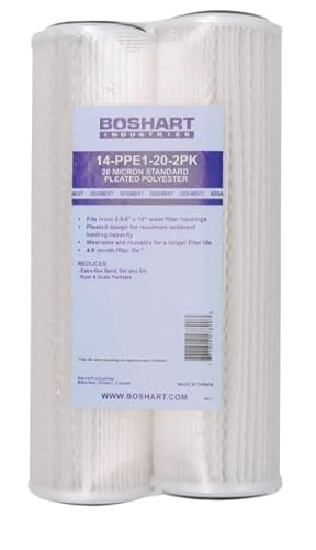 Pleated Polyester Water Filter 20 Micron (2 Pack) 14-PPE1-20-2PK