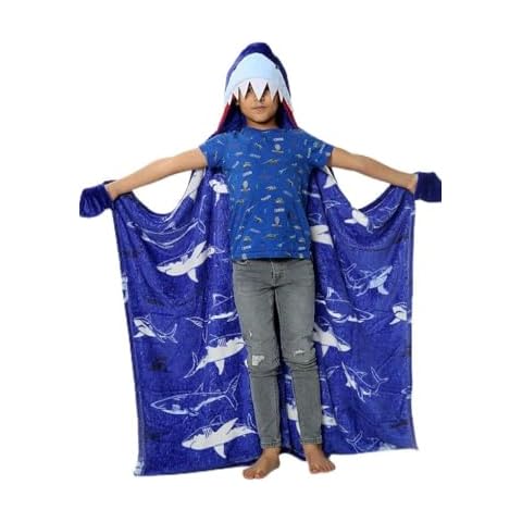 GC GAVENO CAVAILIA Kids Shark Hoodie Blanket Cover