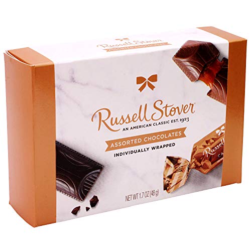 Russell Stover (1) Box Assorted Chocolates Holiday Candy - 6 Individually Wrapped Pieces per Box - Net Wt. 1.7 oz