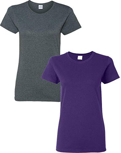 T-shirt en coton épais Gildan femme XX-Large lot de 2 pièces basiques confortables