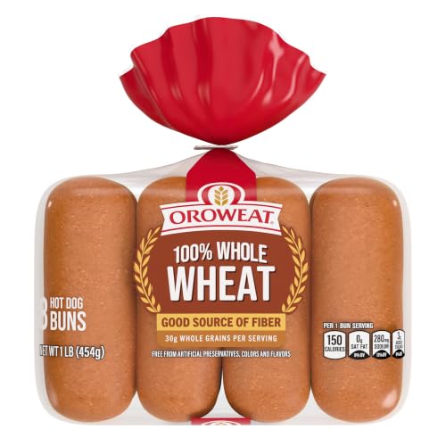 Oroweat Whole Wheat Hot Dog Buns, 8 count, (2.0 oz each), Ho...